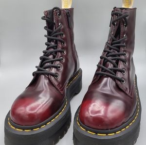 Dr. Martens Vegan Jadon II Platform Boots in Cherry Red